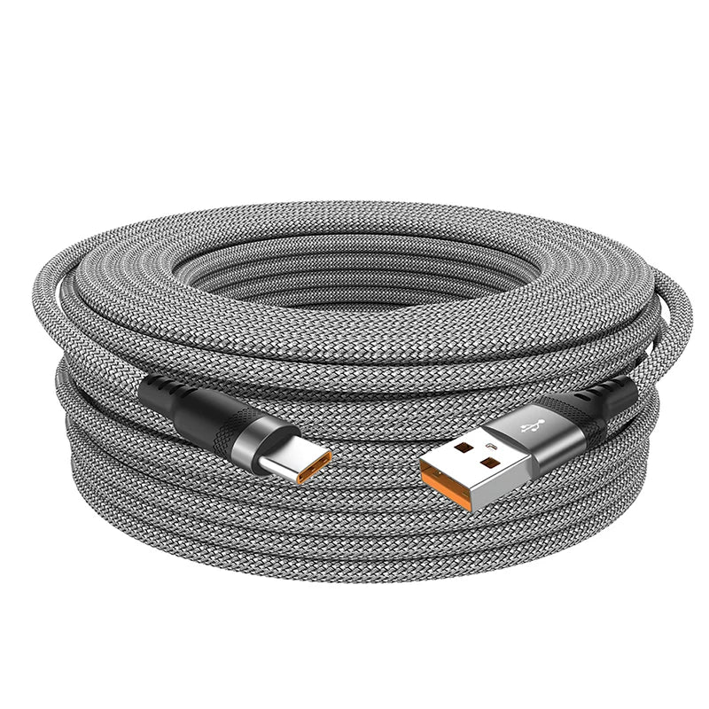 USB to Type C Extended 5-Meter USB C 6A Universal Super Fast - Charging Data Cable Suitable For Iphone,Huawei,Xiaomi,Samsung,Consoles And Tablets.
