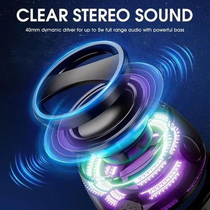 Outdoor Magnetic Bluetooth Speaker Wireless Portable Mini Travel Stereo Speaker with RGB Color Light and Phone Holder