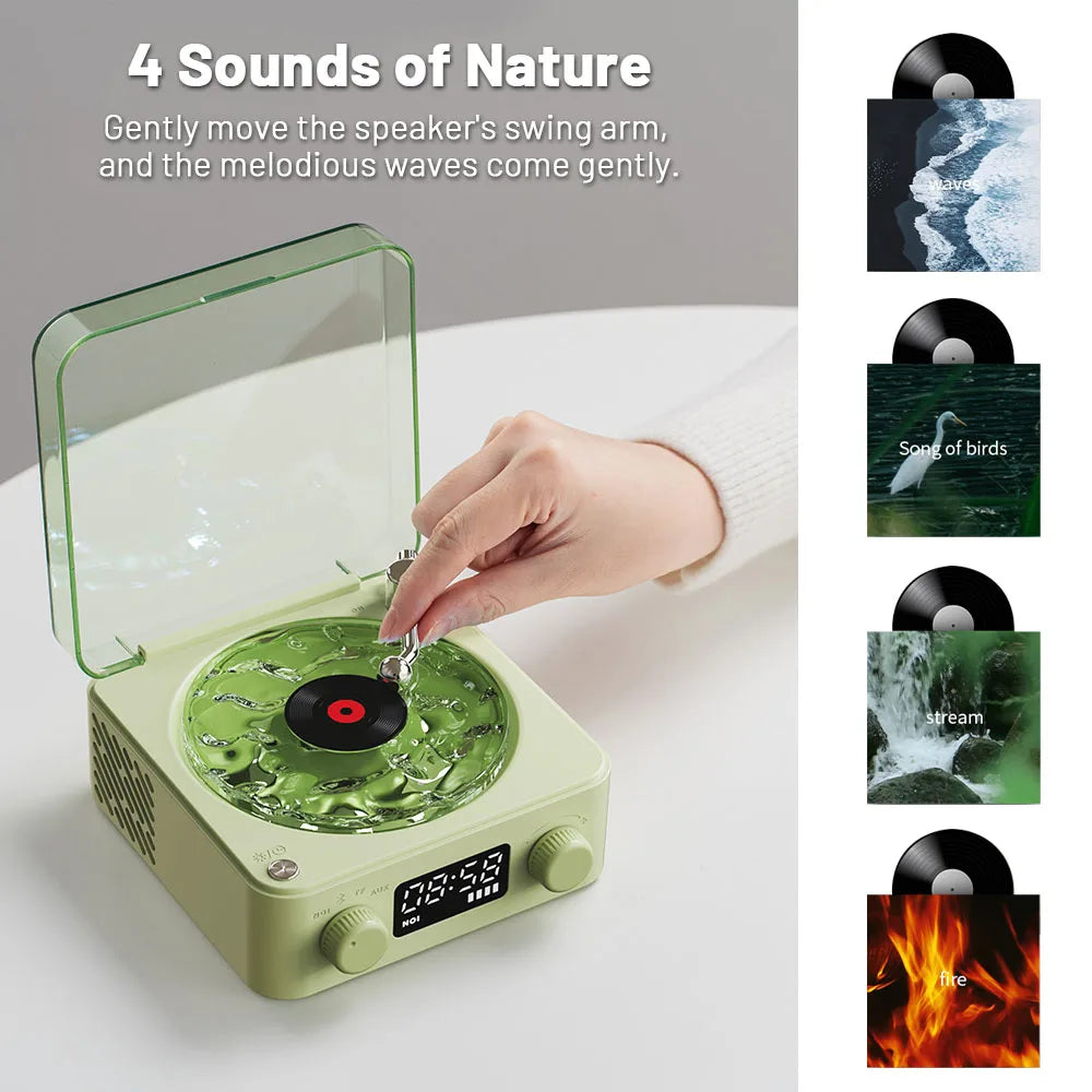 Mini Retro White Noise Bluetooth Speaker With RGB Light Sleep Support AID & TF CARD