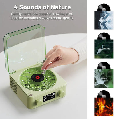 Mini Retro White Noise Bluetooth Speaker With RGB Light Sleep Support AID & TF CARD