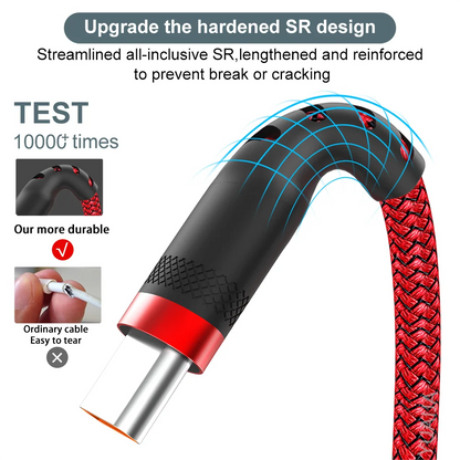 USB to Type C Extended 5-Meter USB C 6A Universal Super Fast - Charging Data Cable Suitable For Iphone,Huawei,Xiaomi,Samsung,Consoles And Tablets.
