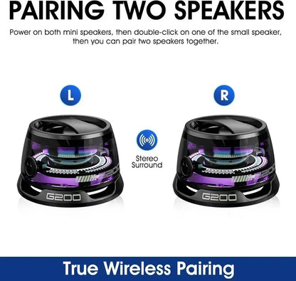 Outdoor Magnetic Bluetooth Speaker Wireless Portable Mini Travel Stereo Speaker with RGB Color Light and Phone Holder