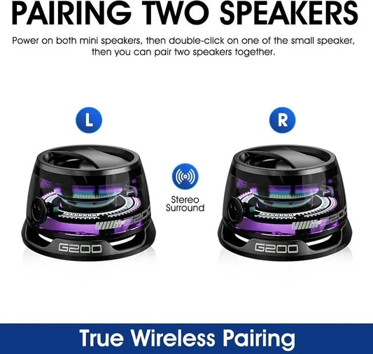 Outdoor Magnetic Bluetooth Speaker Wireless Portable Mini Travel Stereo Speaker with RGB Color Light and Phone Holder